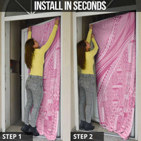 Pasifika Women's Day - Samoa Siapo Malu Tattoo Inspired Door Cover Pink