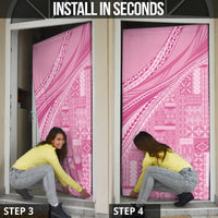 Pasifika Women's Day - Samoa Siapo Malu Tattoo Inspired Door Cover Pink