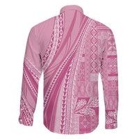 Pasifika Women's Day - Samoa Siapo Malu Tattoo Inspired Family Matching Off Shoulder Maxi Dress and Hawaiian Shirt Pink