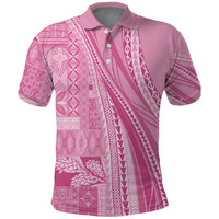 Pasifika Women's Day - Samoa Siapo Malu Tattoo Inspired Polo Shirt Pink LT7 Pink - Polynesian Pride