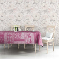 Pasifika Women's Day - Samoa Siapo Malu Tattoo Inspired Tablecloth Pink