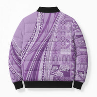 Pasifika Women's Day - Samoa Siapo Malu Tattoo Inspired Bomber Puffer Jacket Lavender