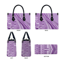 Pasifika Women's Day - Samoa Siapo Malu Tattoo Inspired Leather Bag Lavender