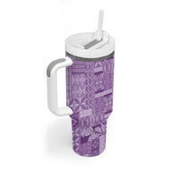 Pasifika Women's Day - Samoa Siapo Malu Tattoo Inspired Tumbler With Handle Lavender