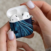 Pasifika Women's Day - Samoa Siapo Malu Tattoo Inspired AirPods Case Navy Blue