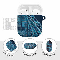 Pasifika Women's Day - Samoa Siapo Malu Tattoo Inspired AirPods Case Navy Blue