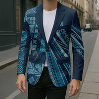 Pasifika Women's Day - Samoa Siapo Malu Tattoo Inspired Blazer Navy Blue