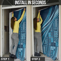 Pasifika Women's Day - Samoa Siapo Malu Tattoo Inspired Door Cover Navy Blue