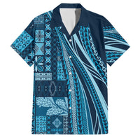 Pasifika Women's Day - Samoa Siapo Malu Tattoo Inspired Family Matching Mermaid Dress and Hawaiian Shirt Navy Blue