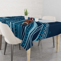 Pasifika Women's Day - Samoa Siapo Malu Tattoo Inspired Tablecloth Navy Blue