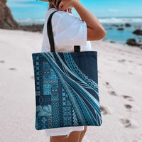 Pasifika Women's Day - Samoa Siapo Malu Tattoo Inspired Tote Bag Navy Blue
