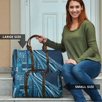 Pasifika Women's Day - Samoa Siapo Malu Tattoo Inspired Travel Bag Navy Blue LT7 - Polynesian Pride