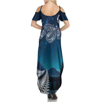 New Zealand Matariki Summer Maxi Dress Starry Night Style LT7 - Polynesian Pride