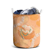 Hawaii Lanai Island Flowers Lei Laundry Basket Orange Kaunaoa Mix Maile LT7 - Polynesian Pride