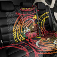 Personalized Milne Bay Back Car Seat Cover PNG Lime Pot with Oro Tapa LT7 - Polynesian Pride