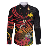 Personalized Milne Bay Family Matching Off The Shoulder Long Sleeve Dress and Hawaiian Shirt PNG Lime Pot with Oro Tapa