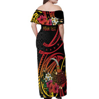 Personalized Milne Bay Off Shoulder Maxi Dress PNG Lime Pot with Oro Tapa