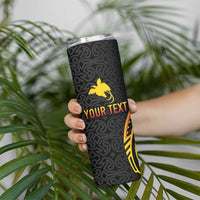 Personalized Milne Bay Skinny Tumbler PNG Lime Pot with Oro Tapa LT7 - Polynesian Pride