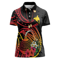Personalized Milne Bay Women Polo Shirt PNG Lime Pot with Oro Tapa
