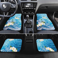 Hafa Adai Guam Chamorro Personalized Car Mats Ocean Blue Latte Stone with Guasali - Polynesian Pride