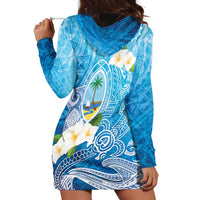 Hafa Adai Guam Chamorro Personalized Hoodie Dress Ocean Blue Latte Stone with Guasali - Polynesian Pride