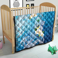 Hafa Adai Guam Chamorro Personalized Quilt Ocean Blue Latte Stone with Guasali - Polynesian Pride