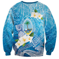 Hafa Adai Guam Chamorro Personalized Sweatshirt Ocean Blue Latte Stone with Guasali - Polynesian Pride