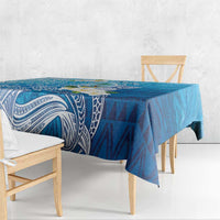 Hafa Adai Guam Chamorro Personalized Tablecloth Ocean Blue Latte Stone with Guasali - Polynesian Pride