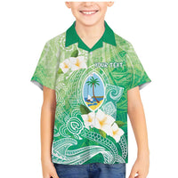 Hafa Adai Guam Chamorro Personalized Family Matching Mermaid Dress and Hawaiian Shirt Summer Green Latte Stone with Guasali - Polynesian Pride