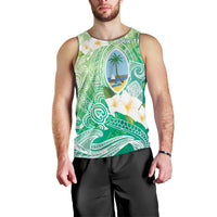 Hafa Adai Guam Chamorro Personalized Men Tank Top Summer Green Latte Stone with Guasali - Polynesian Pride