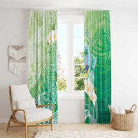 Hafa Adai Guam Chamorro Personalized Window Curtain Summer Green Latte Stone with Guasali - Polynesian Pride