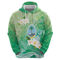 Hafa Adai Guam Chamorro Personalized Zip Hoodie Summer Green Latte Stone with Guasali - Polynesian Pride