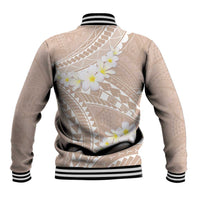 Polynesian Vintage Floral Baseball Jacket Beige Motifs - Polynesian Pride