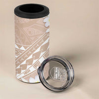 Polynesian Vintage Floral 4 in 1 Can Cooler Tumbler Beige Motifs - Polynesian Pride