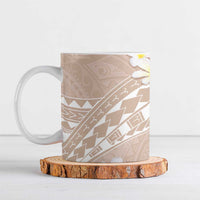 Polynesian Vintage Floral Ceramic Mug Beige Motifs - Polynesian Pride