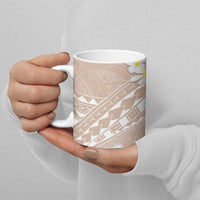Polynesian Vintage Floral Ceramic Mug Beige Motifs - Polynesian Pride