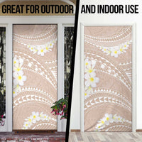 Polynesian Vintage Floral Door Cover Beige Motifs - Polynesian Pride