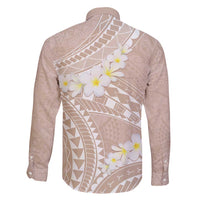 Polynesian Vintage Floral Family Matching Short Sleeve Bodycon Dress and Hawaiian Shirt Beige Motifs - Polynesian Pride