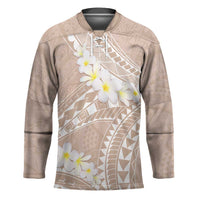 Polynesian Vintage Floral Hockey Jersey Beige Motifs - Polynesian Pride