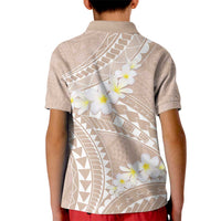 Polynesian Vintage Floral Kid Polo Shirt Beige Motifs - Polynesian Pride