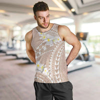 Polynesian Vintage Floral Men Tank Top Beige Motifs LT7 Beige - Polynesian Pride
