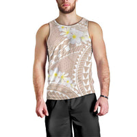 Polynesian Vintage Floral Men Tank Top Beige Motifs LT7 - Polynesian Pride