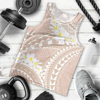 Polynesian Vintage Floral Men Tank Top Beige Motifs LT7 - Polynesian Pride