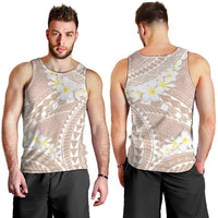 Polynesian Vintage Floral Men Tank Top Beige Motifs LT7 - Polynesian Pride