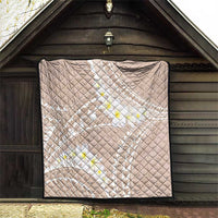 Polynesian Vintage Floral Quilt Beige Motifs - Polynesian Pride