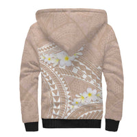 Polynesian Vintage Floral Sherpa Hoodie Beige Motifs - Polynesian Pride