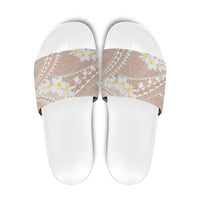 Polynesian Vintage Floral Slide Sandals Beige Motifs - Polynesian Pride