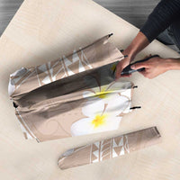 Polynesian Vintage Floral Umbrella Beige Motifs - Polynesian Pride