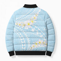 Polynesian Vintage Floral Bomber Puffer Jacket Azure Motifs - Polynesian Pride