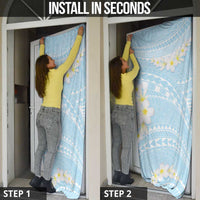 Polynesian Vintage Floral Door Cover Azure Motifs - Polynesian Pride